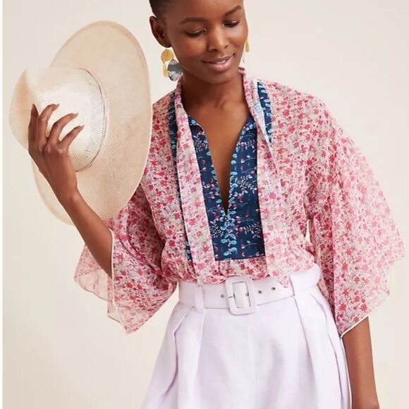 NWT Anthro Anna Sui Alayna Sheer Babydoll Blouse - Picture 3 of 7